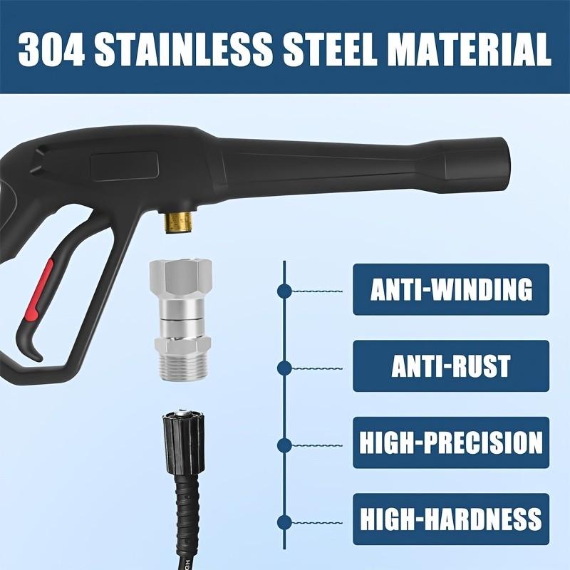 High Pressure Washer Rotating Adapter, M22-14mm/15mm to M22 Anti-Twist Connector, 360 Degree Rotation, for Water Gun, Hose