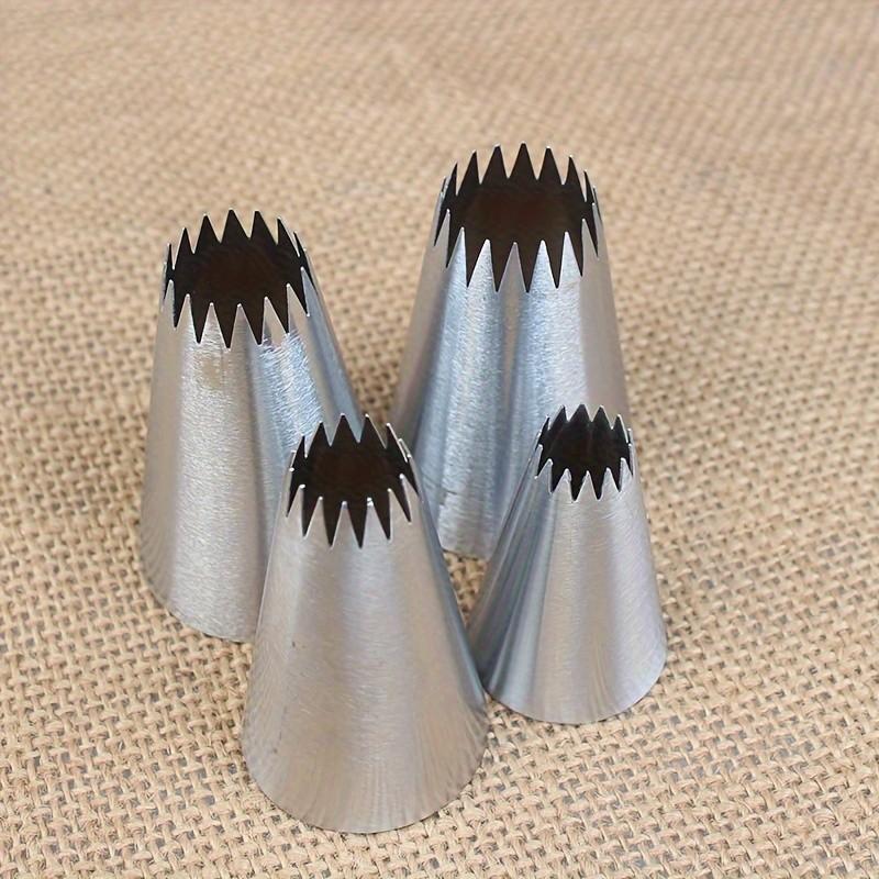 4pcs Large Cake Decorating Piping Tips for Cupcakes and Baking, Stainless Steel Icing Piping Nozzle Cake Decorating Pastry Tips Tool