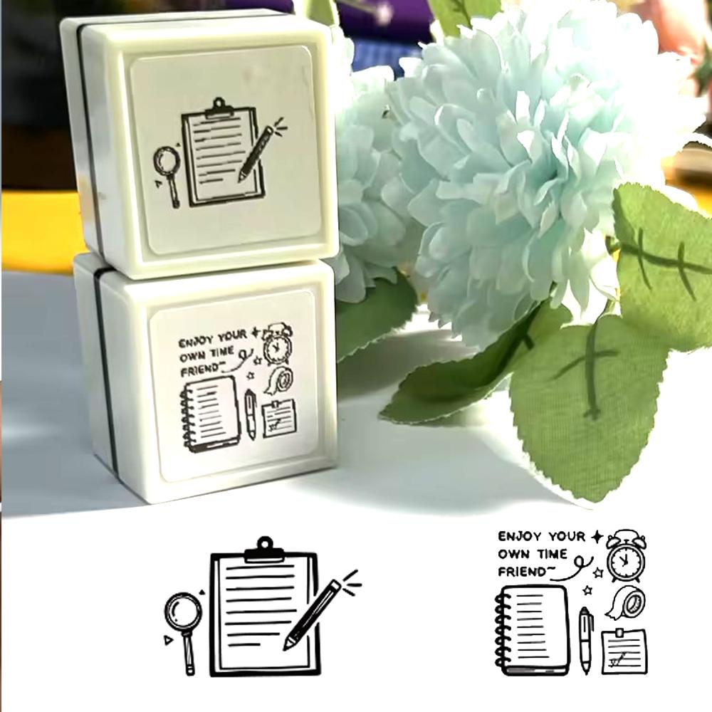 Creative Writing Record Pattern Stamps, Handmade Notebook Decor, Practical Gift Stamp, Office Stationery Supplies, DIY Material