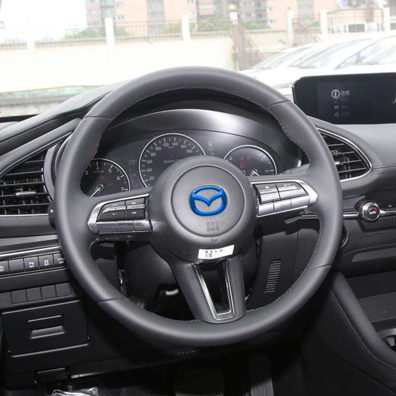 1PCS Car Steering Wheel Center Emblem Cover Sticker Decoration Accessories For Mazda 2 3 6 5 Demio CX3 CX4 CX5 CX-4 CX-5 CX7 CX30 MX3 MX5 MS Speed Axela Atenza
