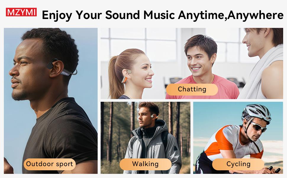 MZYMI i18pro Bone Conduction Neckband Wireless Earphones Headphones Sports Open Ear Headset With Mic Stereo Earbud Audio Black