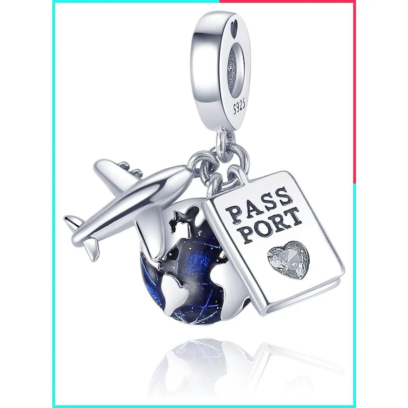 925 Sterling Silver Dangle Charms – Airplane, Passport, Butterfly, Dragonfly Pendants for Bracelets & Necklaces, Women's Jewelry