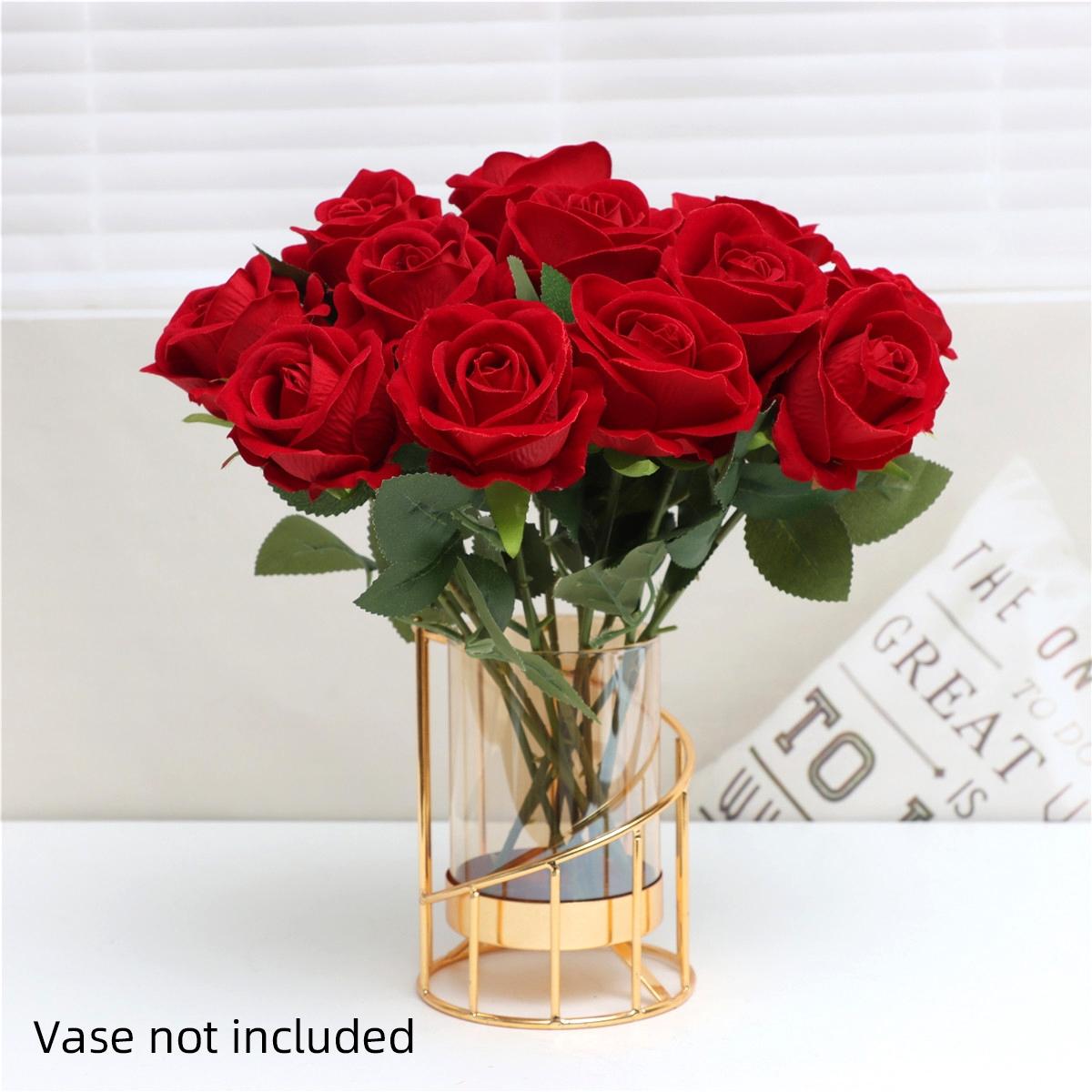 Artificial Rose Flower, 12pcs Creative Diy Spring Romantic Decorative Flower for Wedding Centerpieces Bouquet Artificial Roses Bouquet Home Decoration, Home Decor Ornaments, Spring Refresh Decor, Home Decor, Room Decor