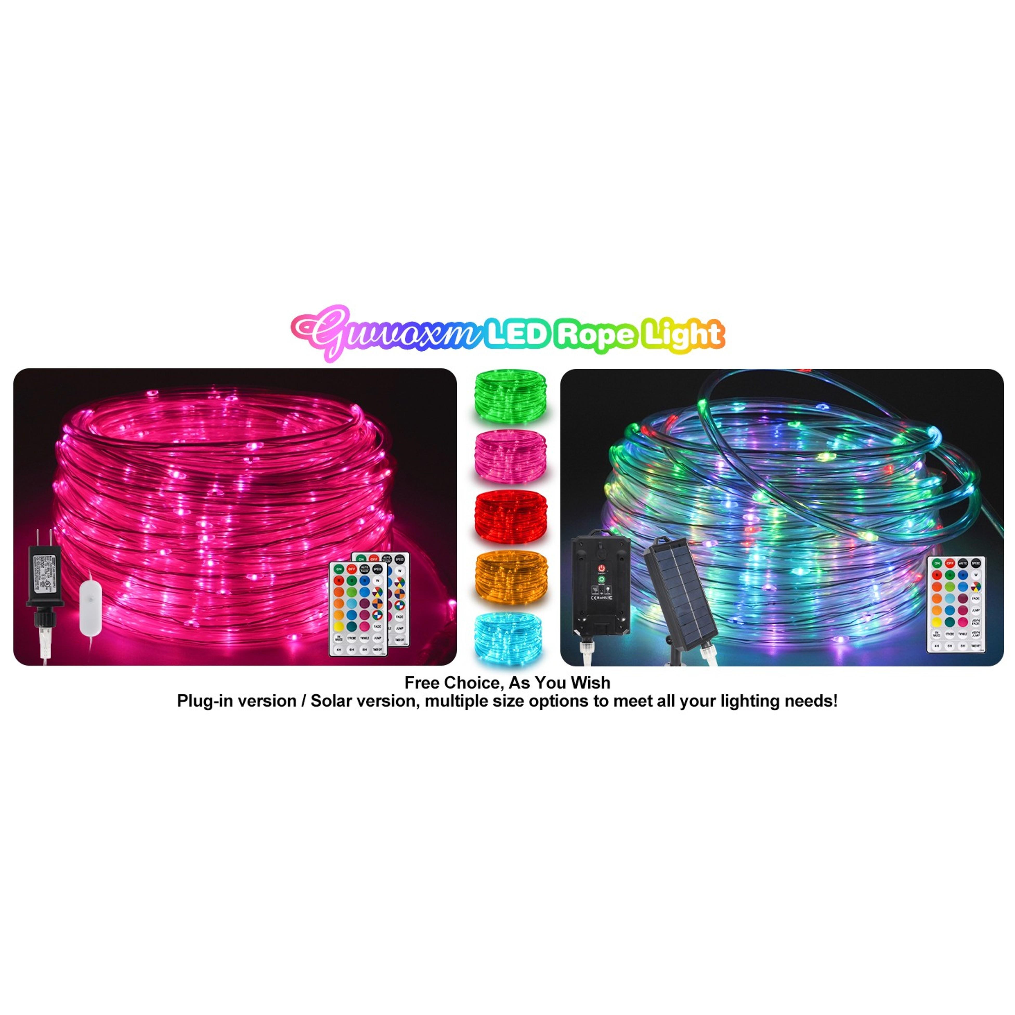 50FT 150 LED Solar Rope Lights, 18 Colors with Timer, 5 Modes, Waterproof Remote Control String Lights for Outdoor Camping Classroom Party Festival DecorationGift