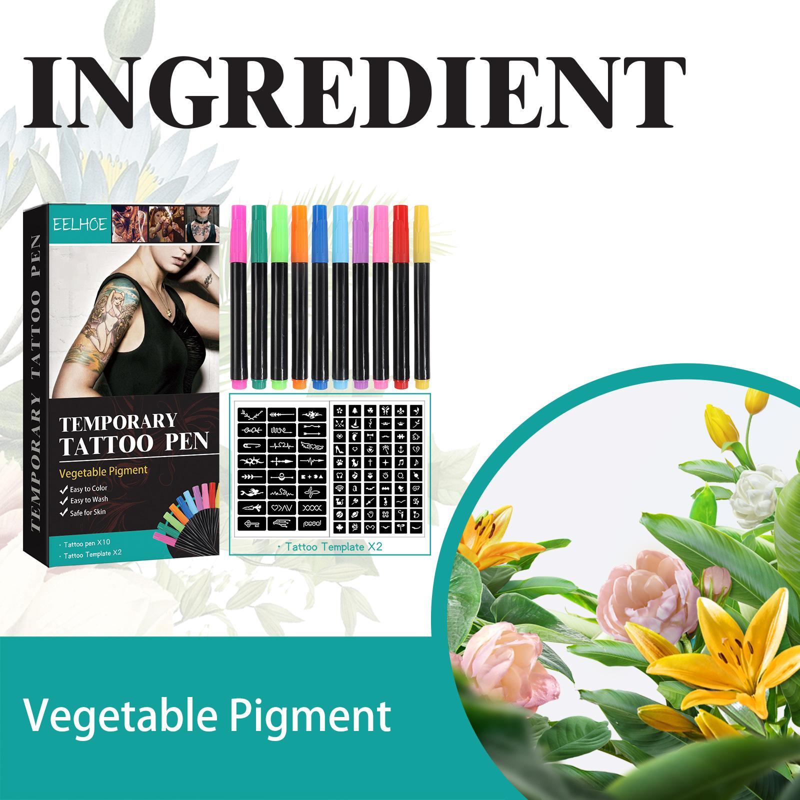 EELHOE Temporary Tattoo Pen, Face Arm Body Multi-Color Painting DIY Makeup Graffiti Decoration Tattoo Pen tattoo  sticker Peel Mehndi Stencils Henna