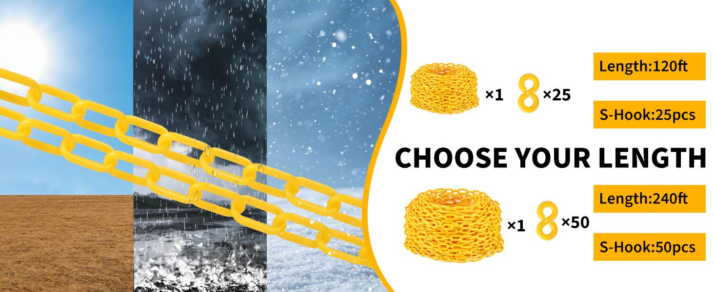 120 FT UV-Resistant Customizable Length Plastic Barrier with 25 Hooks, Safety Solution for Crowd Control, Concerts, Events (Tools & Hardware, Ropes Chains & Pulleys, Exhibitions, Warehouses)