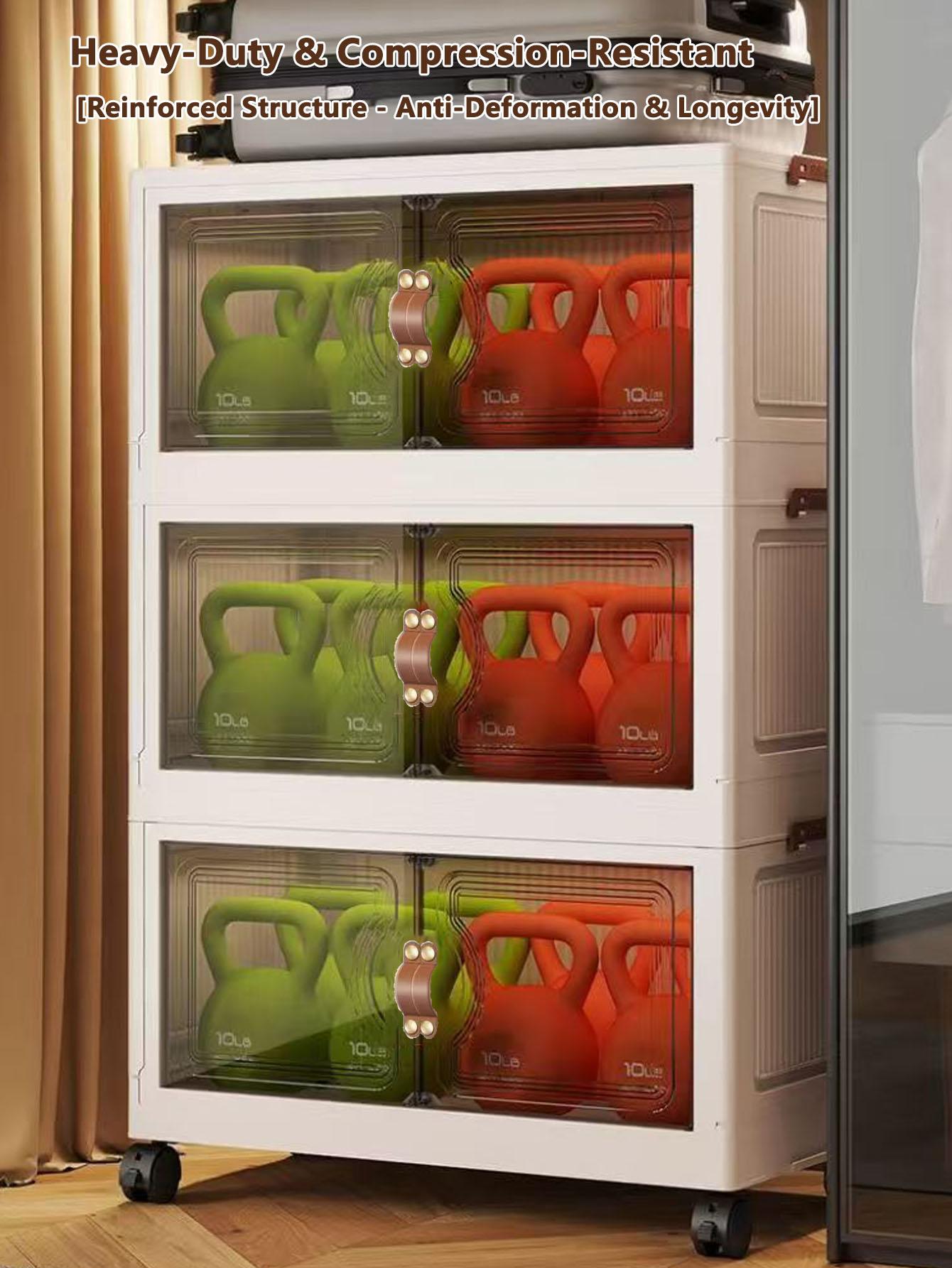 Foldable Storage Box Organizer, Durable Storage Organizer, Home Use Toy & Snack Cabinet, Clothes Organizing Bin, Large Capacity Space-Saving Solution