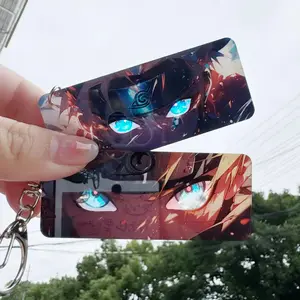 Anime Jujutsu Kaisen Eye Transparent Card Cartoon Satoru Gojo Blue Eyes Acrylic Keychain Pendant Accessory Gift for Fans