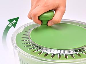 SUSTEAS 5-in-1 Salad Spinner & Veggie Chopper–Large Drying Bowl, Colander, Pasta Strainer–Multifunctional Kitchen Tool, Springtok Green Fruit Utensils Stainless Steel