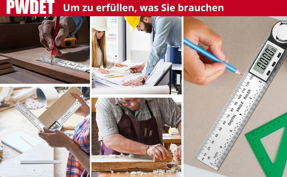 2 in 1 Angle Finder Ruler with 7 Inch/200mm Angle Measuring Tool for Woodworking/Carpenter/Construction/DIY Measurement