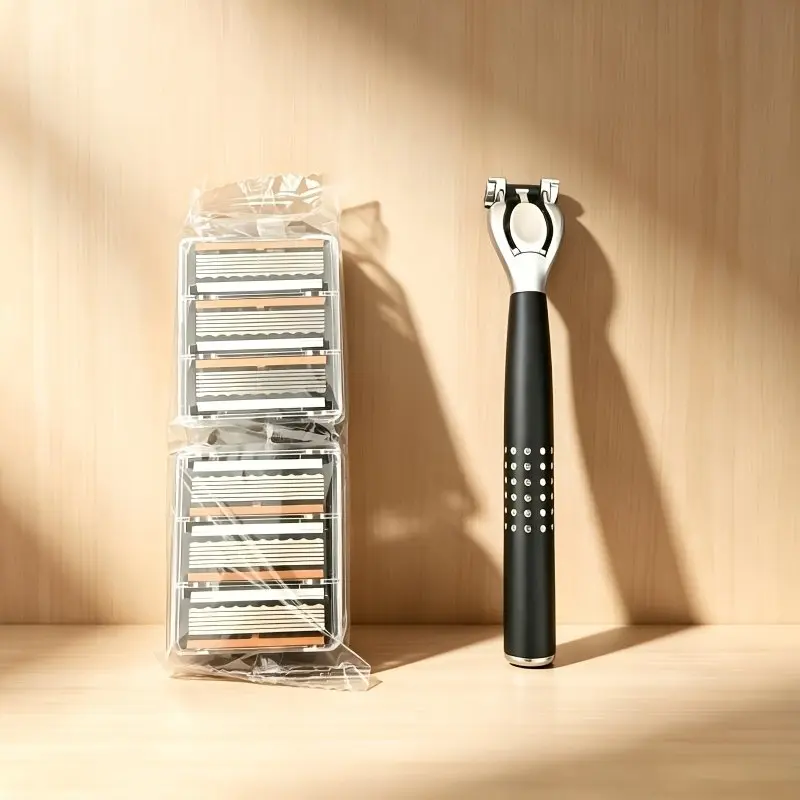 25pcs Manual Razor Set, Dotted Handle, 6-Layer Blade Head, Stainless Steel, Progressive Blades, Unisex, Perfect Gift