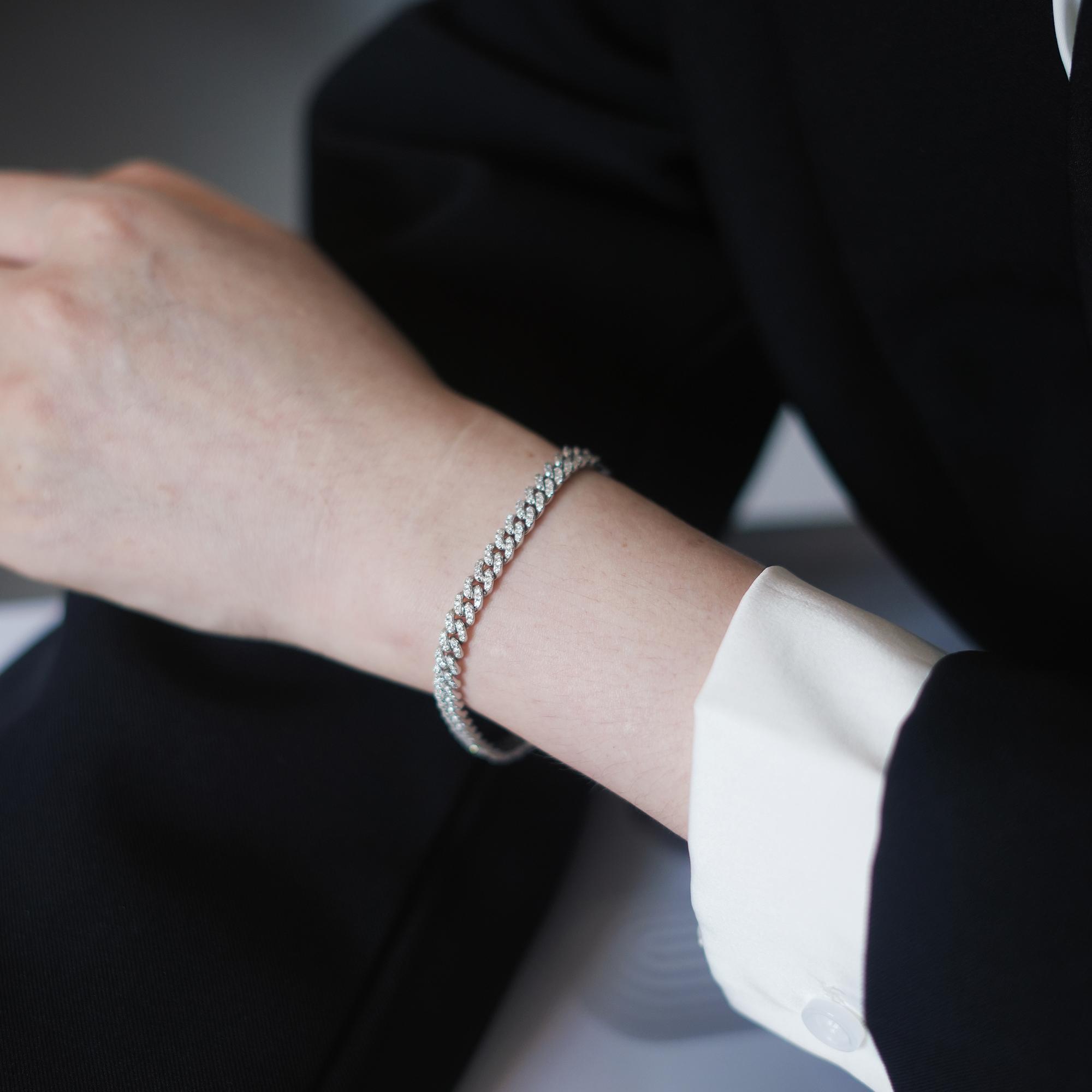 【#355】5mm Synthetic Moissanite Cuban Link Cuban Bracelet and Necklace Jewelry in 925 Sterling Silver 【#355】5mm Synthetic Moissanite Cuban Link Cuban Bracelet and Necklace Jewelry in 925 Sterling Silver