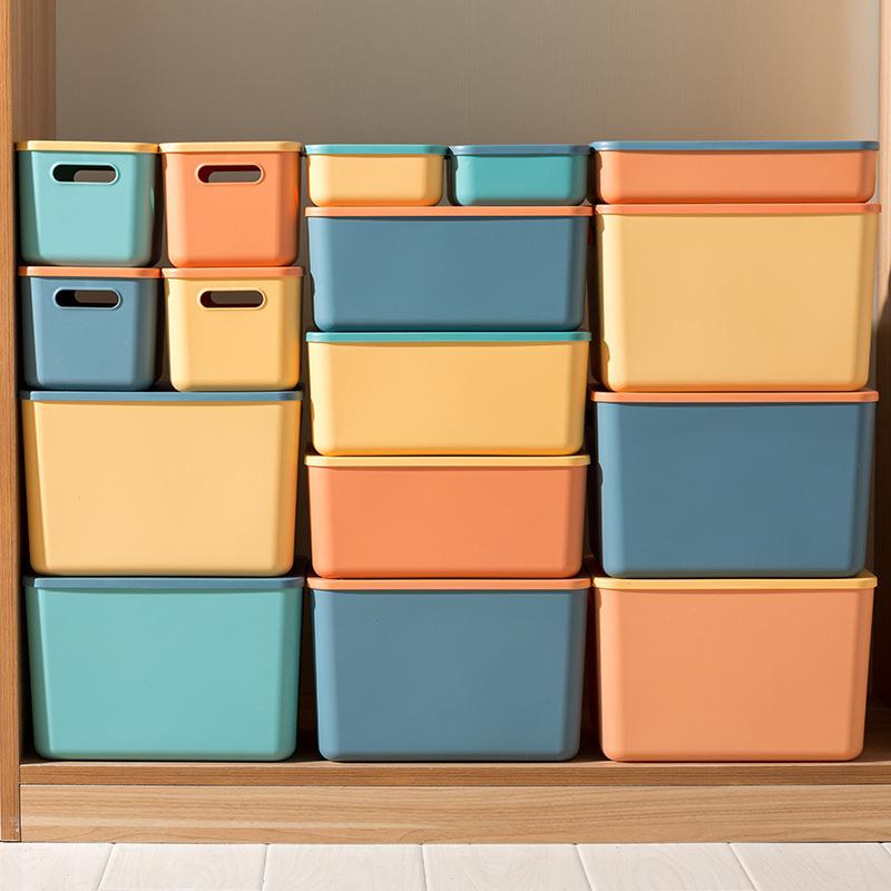 Stackable Storage Boxes with Handles, Waterproof PP Container, Multi-Color Flip Lid, Transparent Window, Ideal for Crafts, Snacks, Desk Organization, Durable Storage Organizer