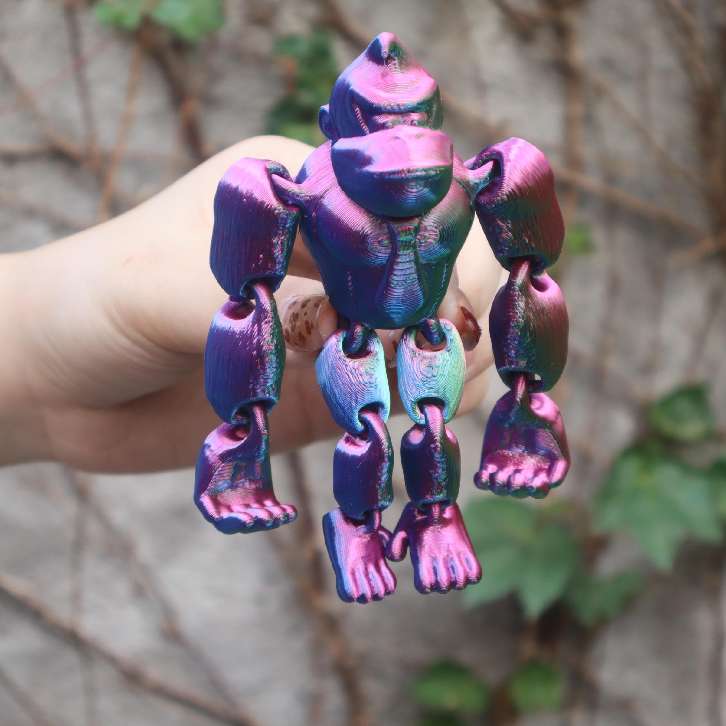 3D Printed Gorilla Figurine Game Dream Doll Set, Jointed, Hanging Door Decor, Home Office Use, Perfect for Birthday Parties, Collectible Figurines