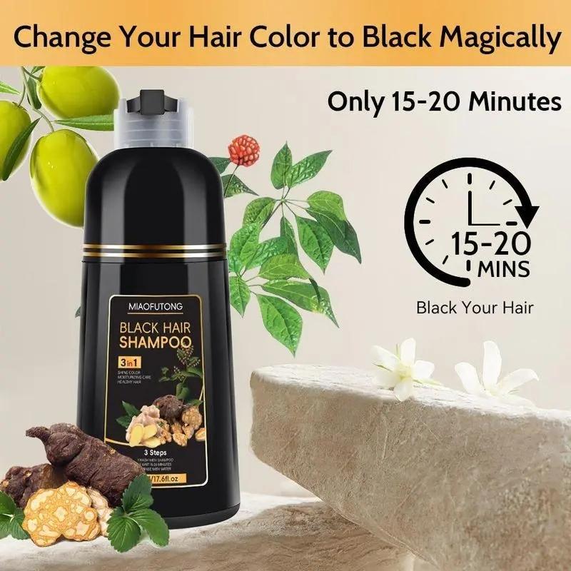 3-In-1 Hair Dye Shampoo, 1/2 Boxes with Natural Extracts, Moisturizing Hair Dye Shampoo, Professional Hair Care & Styling for Men and Women