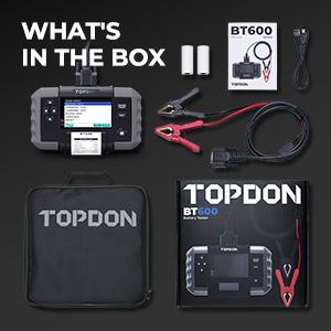 TOPDON BT600 Car Battery Tester 12V/24V Cranking Tests and Charging Alternator Load 100-2000CCA Digital Battery Voltage Tester, 3.5" Screen with Built-in Printer