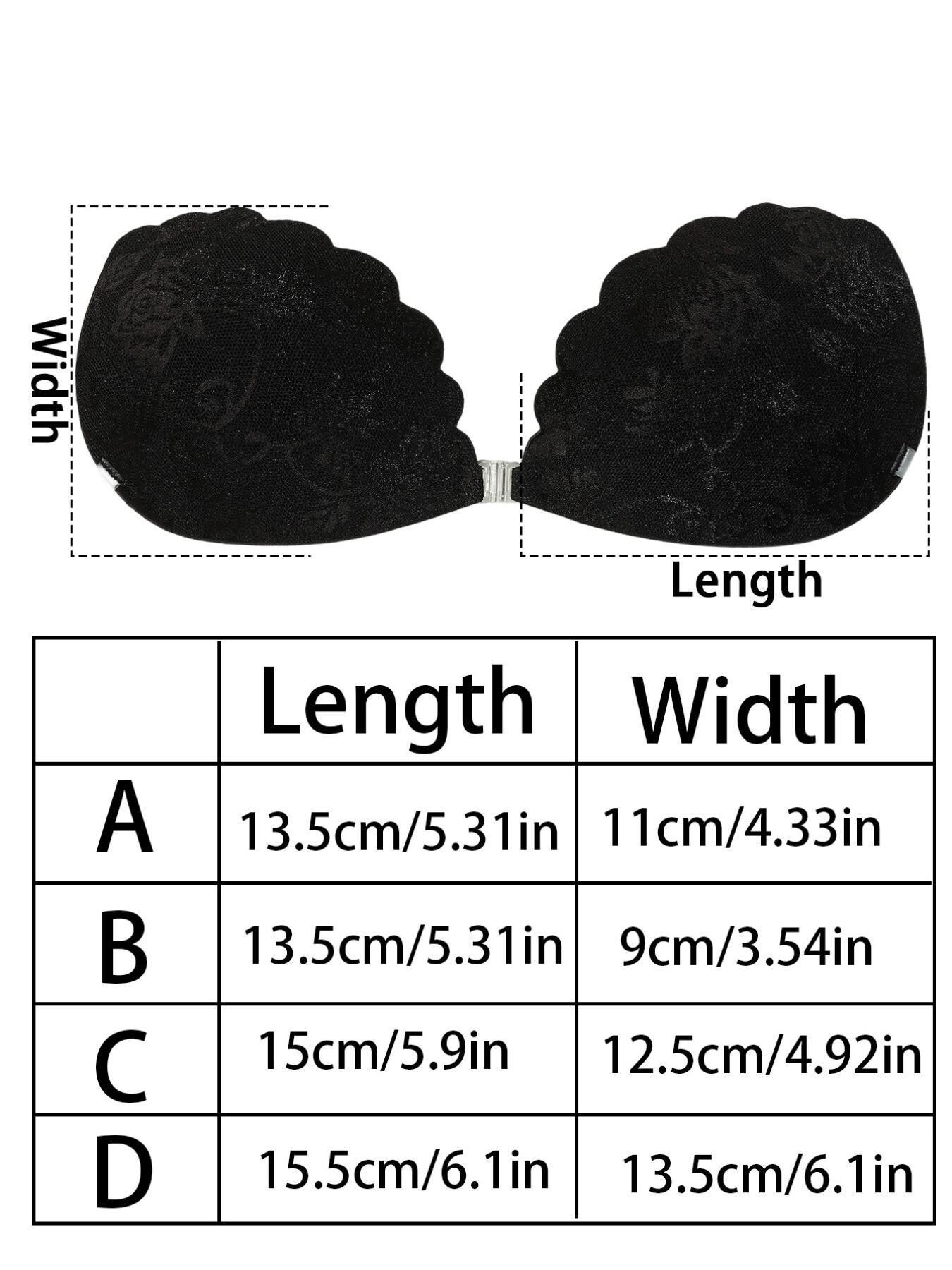 Invisible Adhesive Bra for Women, Ultra-Thin Lace Silicone Sticky Bra with Detachable Clear Straps, Breathable Anti-Nipple Show Pasties, Non-Slip Backless Strapless Bra for Wedding Party Evening Dress