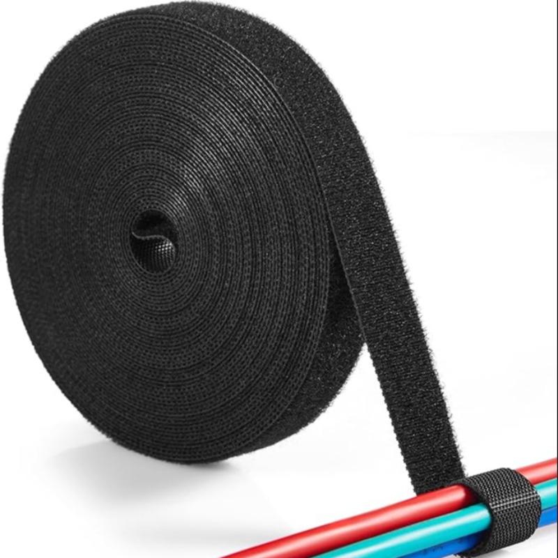 Reusable Multi-Color Velcro Strips, 3m/11.8ft Dual-Sided Adhesive Tape, 0.31 Inch Wide Nylon Cable Organizer