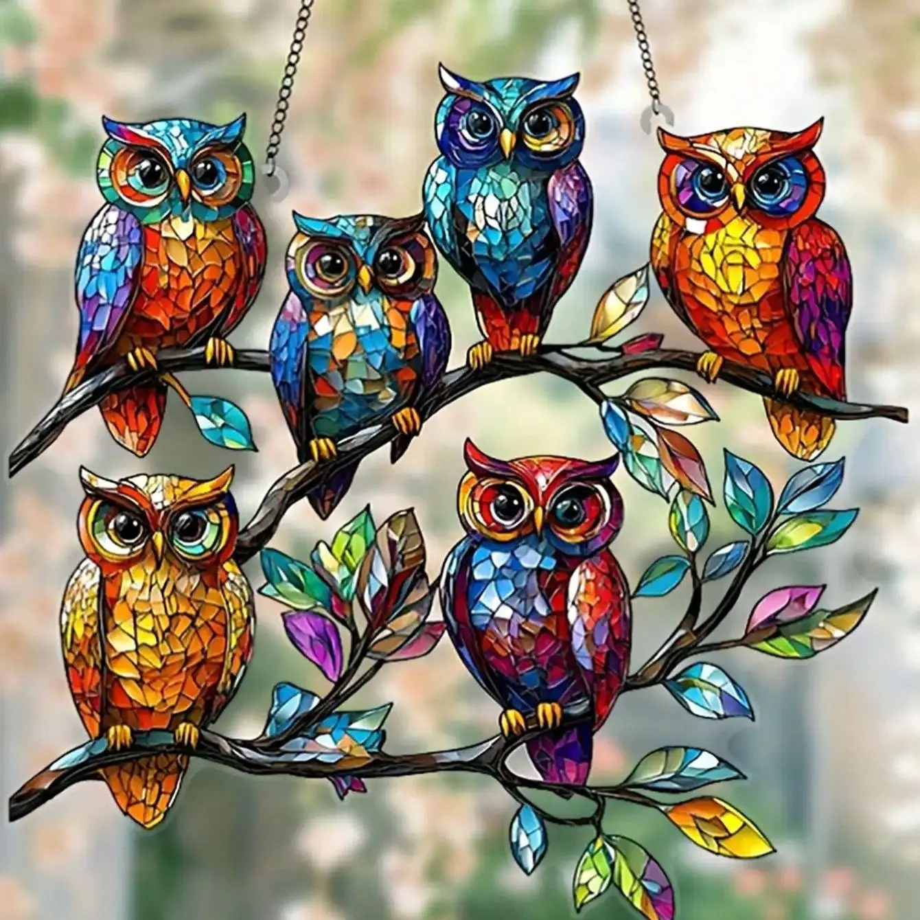 Colorful Owl Home Outdoor Pendant Lighting - Ideal for Living Room Bedroom Decoration Perfect Gift for Animal Lovers