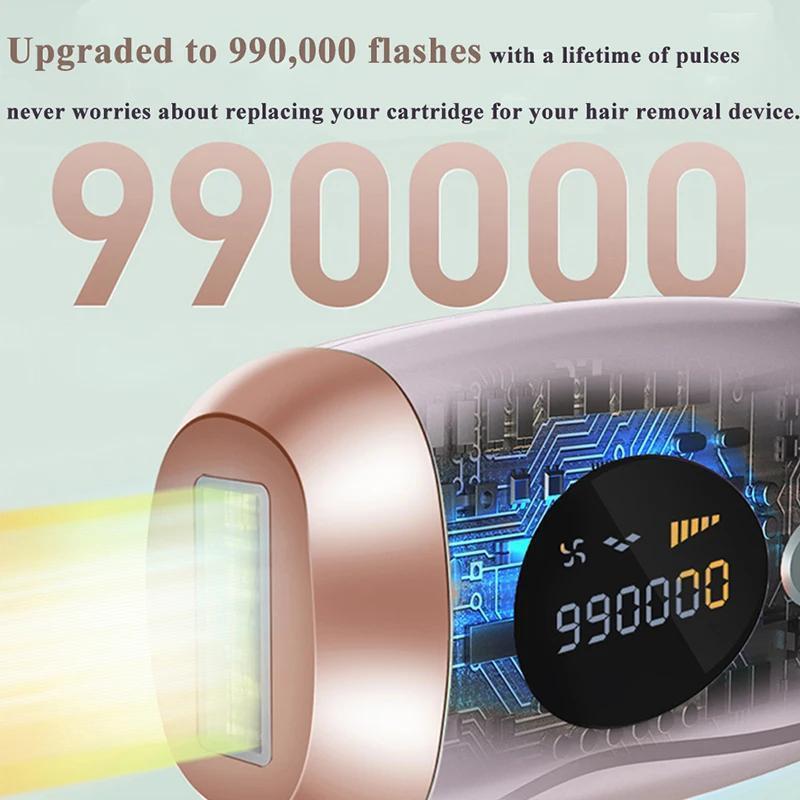 Professional Ipl Laser Hair Removal Machine, 999999 Flashes Painless Hair Remover for Women's Body, Face, Legs & Bikini Area, Epilator Hair