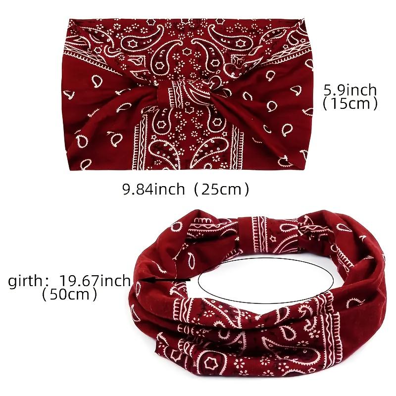 Bohemian-Style Fashion Headband - Women's Knotted, Crossed, Non-Slip Hairband - Printed Elastic Yoga Headband for Yoga, Running, and Daily Wear