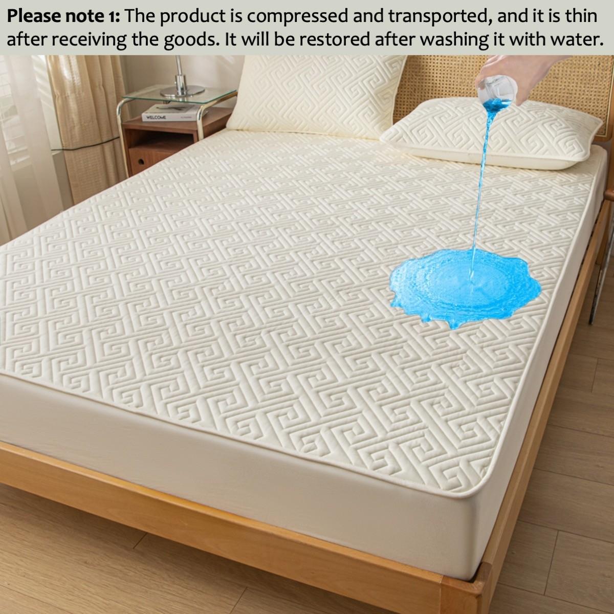 2pcs/3pcs Waterproof Mattress Protector Set, Waterproof Mattress Cover, for Queen/King Beds, Deep Pocket Fits 6"-18" Mattress, Noiseless, Soft, Breathable, Stain-Resistant & Machine Washable, Ideal for Homes with Kids, Pets or Elderly