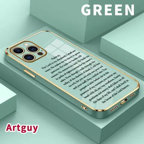 Luxury Electroplated Patterned iPhone Protective Case - Divine Shepherd Psalm Design, Soft TPU Silicone, Ultra Slim, Shock-Resistant, Anti-Slip, Anti-Drop Smartphone Accessory for iPhone 16 Pro,16 Pro Max,18,17,15 Plus,14,13,12,11,Air