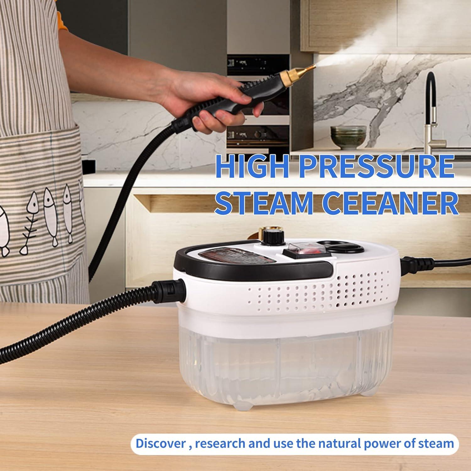 2026 New High Pressure Portable Steam Cleaner with 12 Accessories Adjustable Spray Nozzle 1.2L Large Capacity Fast Heating Household Steam Cleaning Machine for Kitchen Fume Sofa Carpet Cleaner - Home Hose