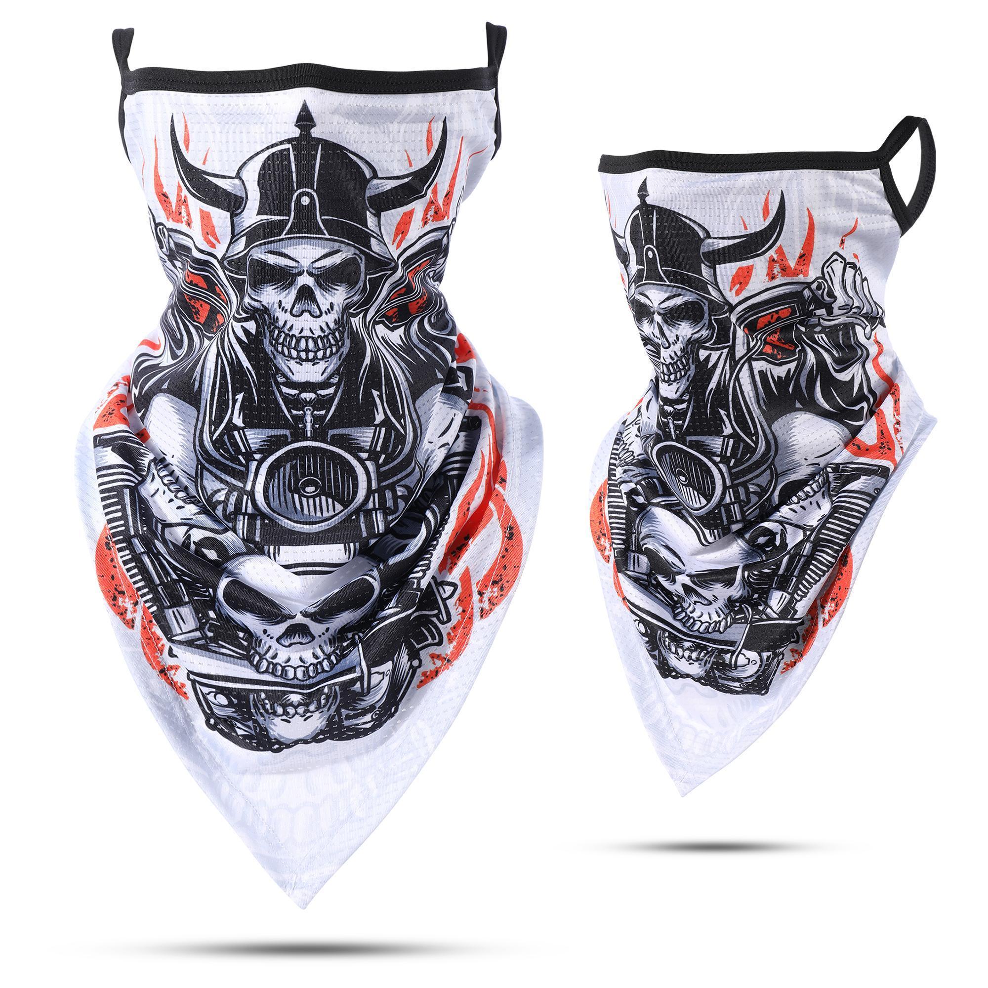 Summer Breathable Bandana Skull Printed Scarf Sun Protection Quick-drying Face Cover Reusable Mask Neck Gaiter Halloween Gift