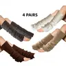 Women's 4 Pairs Cable Knit Knee-High Boot Socks, Knit Leg Warmers for Women Winter Warm Slouchy Boot Socks Cable Knitted Long Leg Cuffs