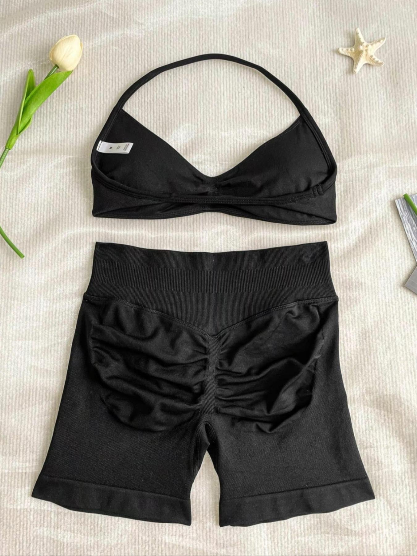 New Women's Sporty Yoga Set, High-Waisted Tight-Fitting Shorts and Tank Top, Summer Fitness Outfit for Running and Gym Workouts, All Season Activewear, Fitness Clothes, Fitness Apparel