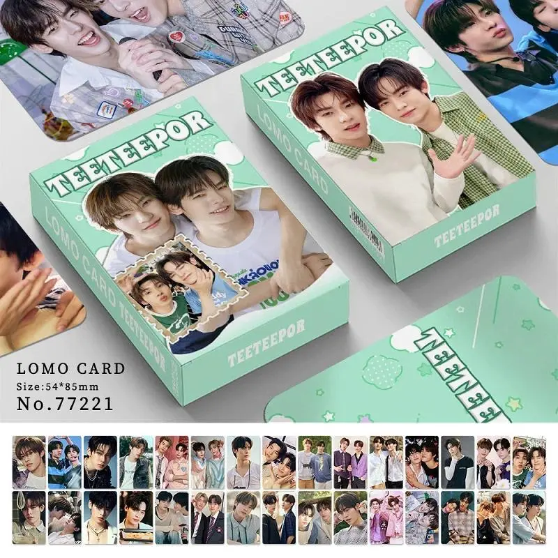 30Pcs/Set Thai BL Couple TEETEEPOR Double Sided Lomo Cards TeeTee × Por HD Print Photo Cards for Fans Collection & Gift
