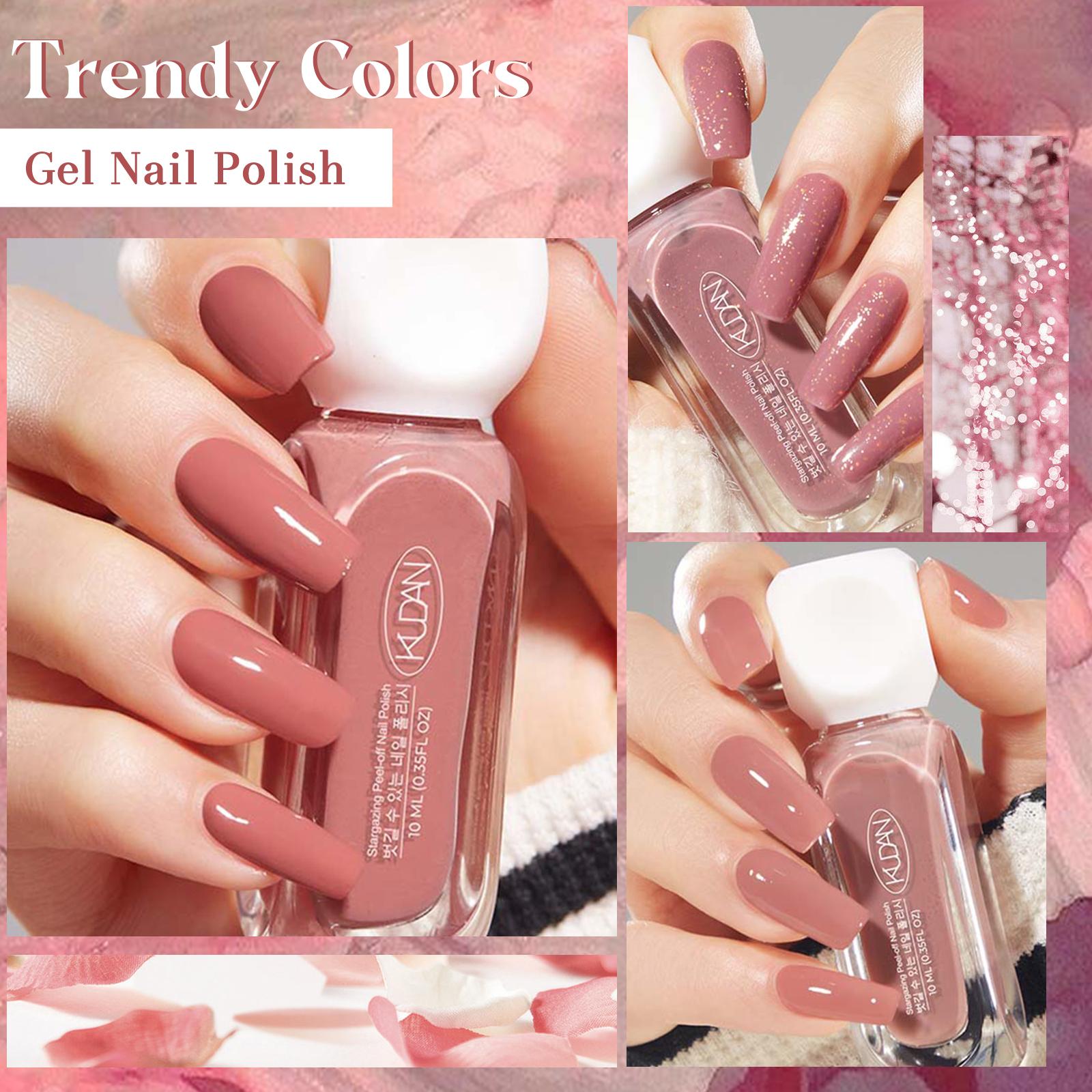 Quick Drying Nail Polish Set, 5Count/Set New Trendy Nail Polish Varnish, Alcohol-free|Odorless|No-bake|Water-Based|Peel-off|Easy-to-Apply|Multicolor, Suitable for Daily Nails & Festival Nails,Nail Art Supplies for Women & Girls, Nail Manicure