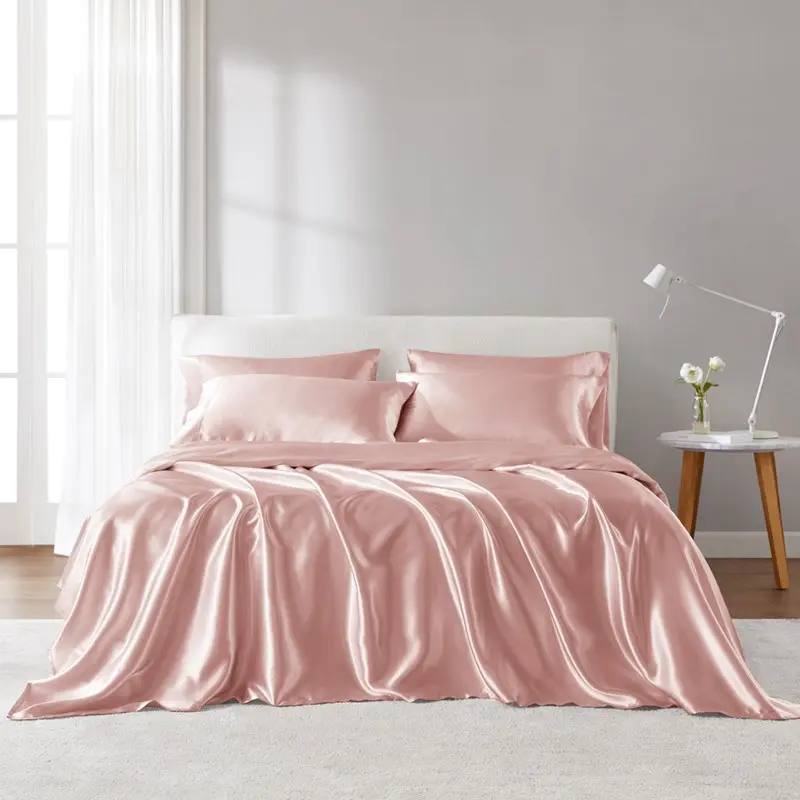 Nokaa 4-Piece Twin Luxury Sheet Set Blush – Soft Polyester Bedding with Deep Pocket Fitted Sheet, Wrinkle-Free, OEKO-TEX Certified, for Bedroom Guest Room Dorm