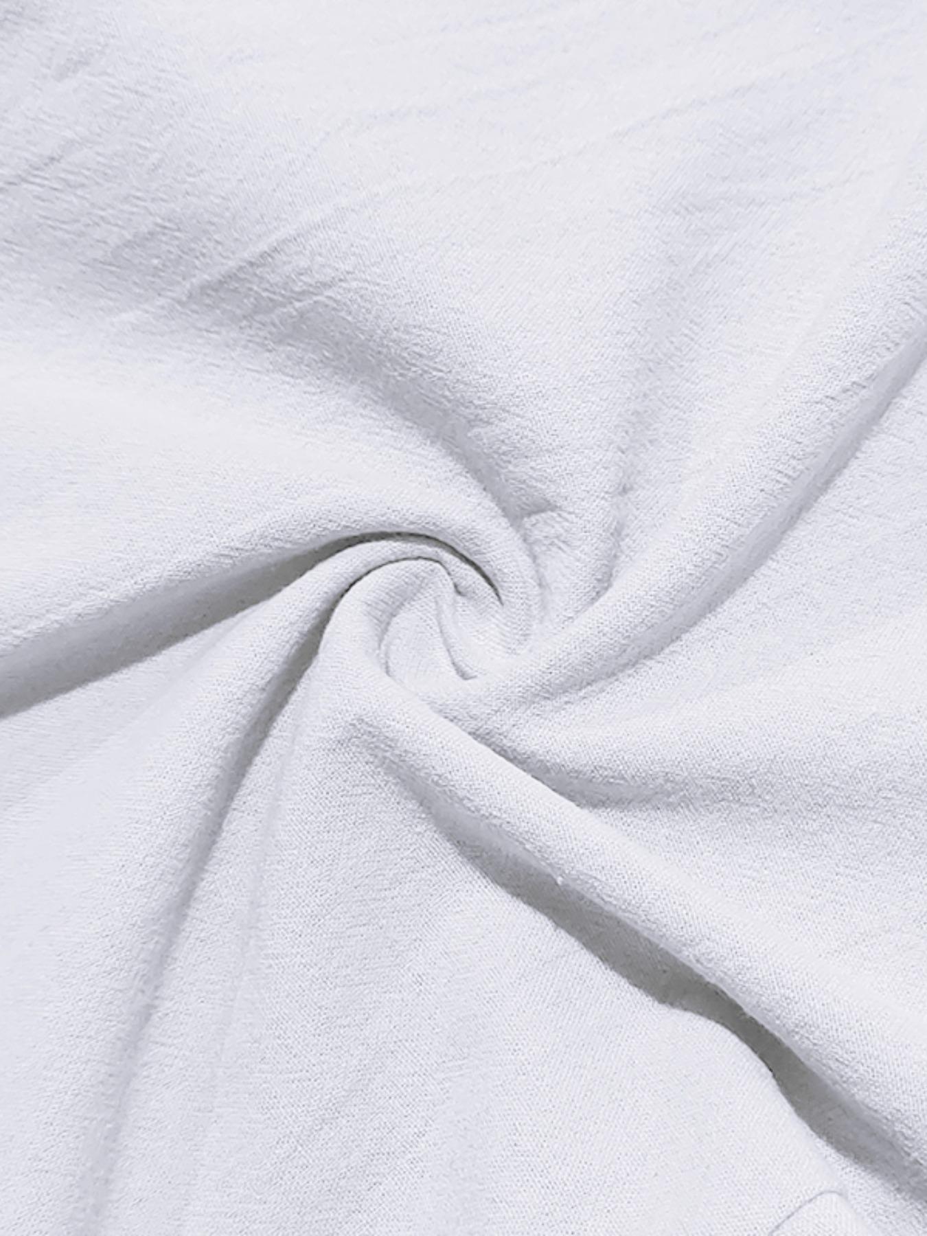 Men's lightweight casual sportswear pants, featuring drawstring and multi-button design, stylish linen woven straight-leg trousers