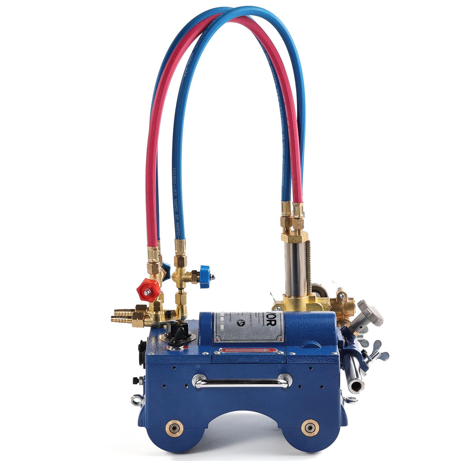 VEVOR 110V CG2-11C Electromagnetic Pipe Cutter, 2"-30"/Min Automatic Beveler for 0.2"-4" (5–101.6 mm/300x270x160 mm) Tubes, 3 Tips, 10-Speed Adjustment, Adjustable Angles, Copper Torches, 11.8x10.6x6.3 in, 14.8 kg, Pipe Cutters, Torch Burner, 300 X 270 X