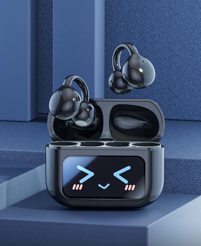 AOC ACD3521 Clip-On Ear Headphones with Support for 169-Language Translation, Audio-Visual Future Touch Screen, Bluetooth 6.0 Wireless Headphones for Music & Phone Calls, Sport Waterproof & Sweatproof