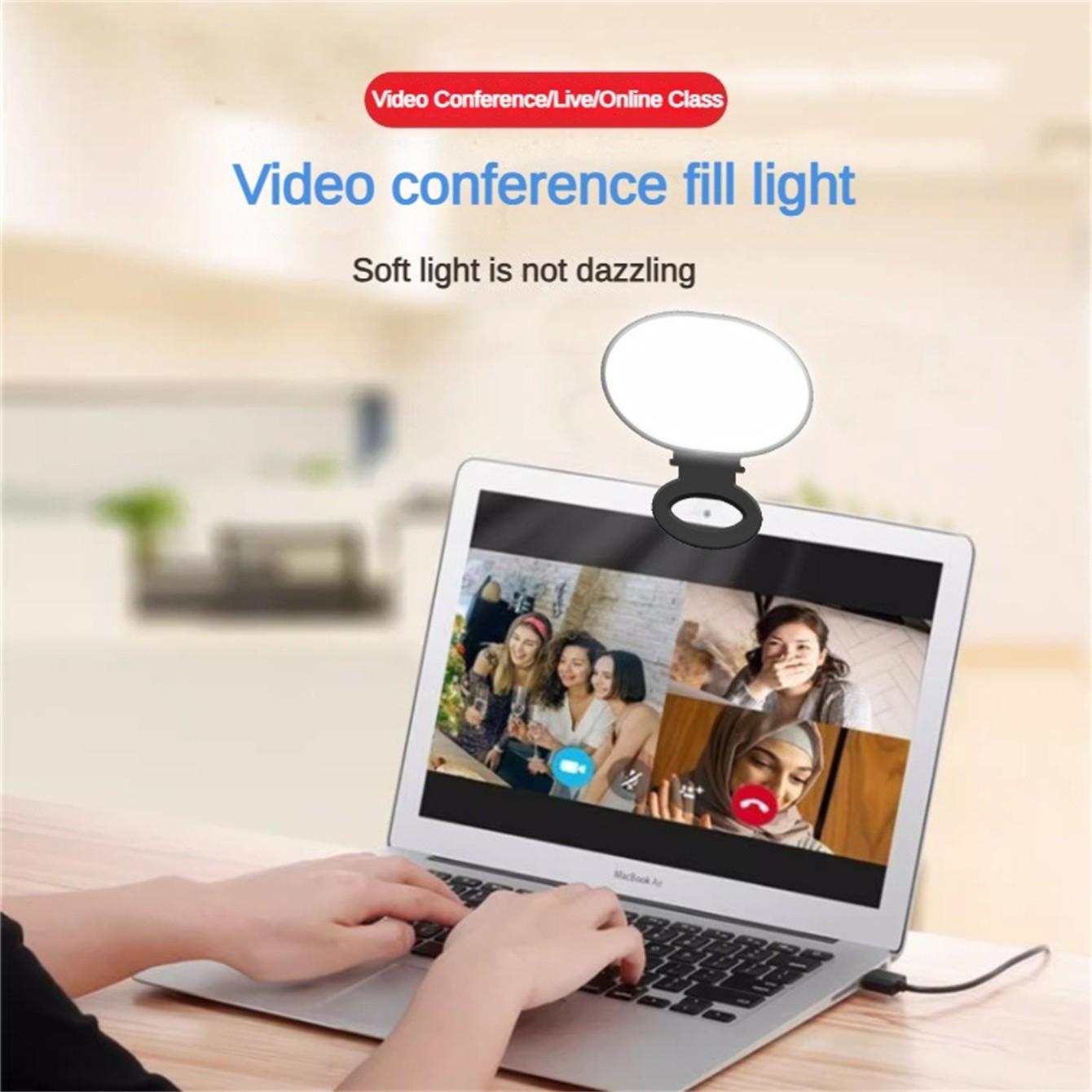 Portable Round Phone Clip Light, Adjustable Three-Color LED Lamp for Phones, Cameras, Laptops, Mini Photography Lighting