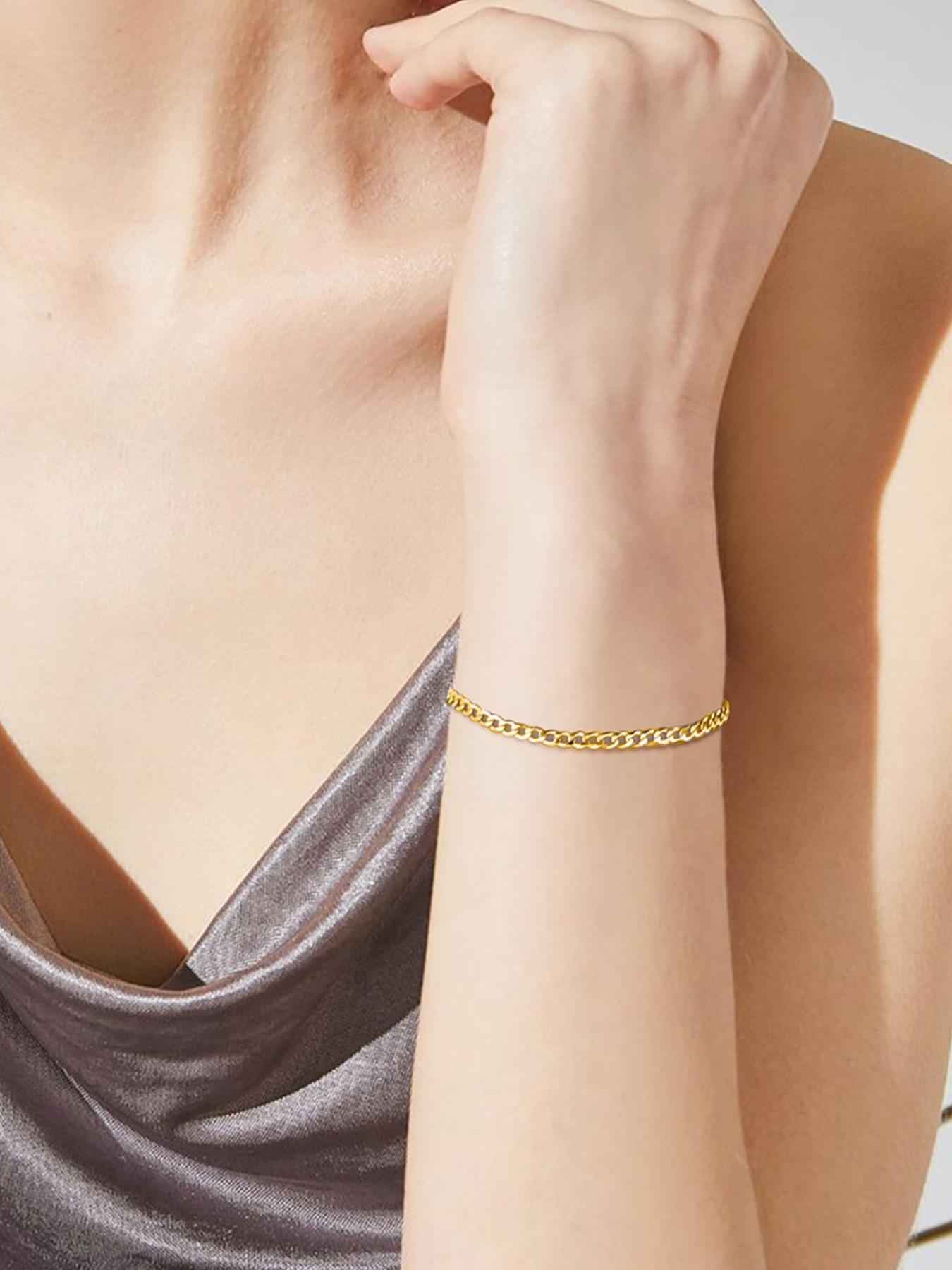 S925 Sterling Silver Classic Cuban Curb Chain Bracelet, Cuban Bracelets, Fashionable Jewelry for Women & Men, Trendy All-match & Exquisite Jewelry for Birthday Gift