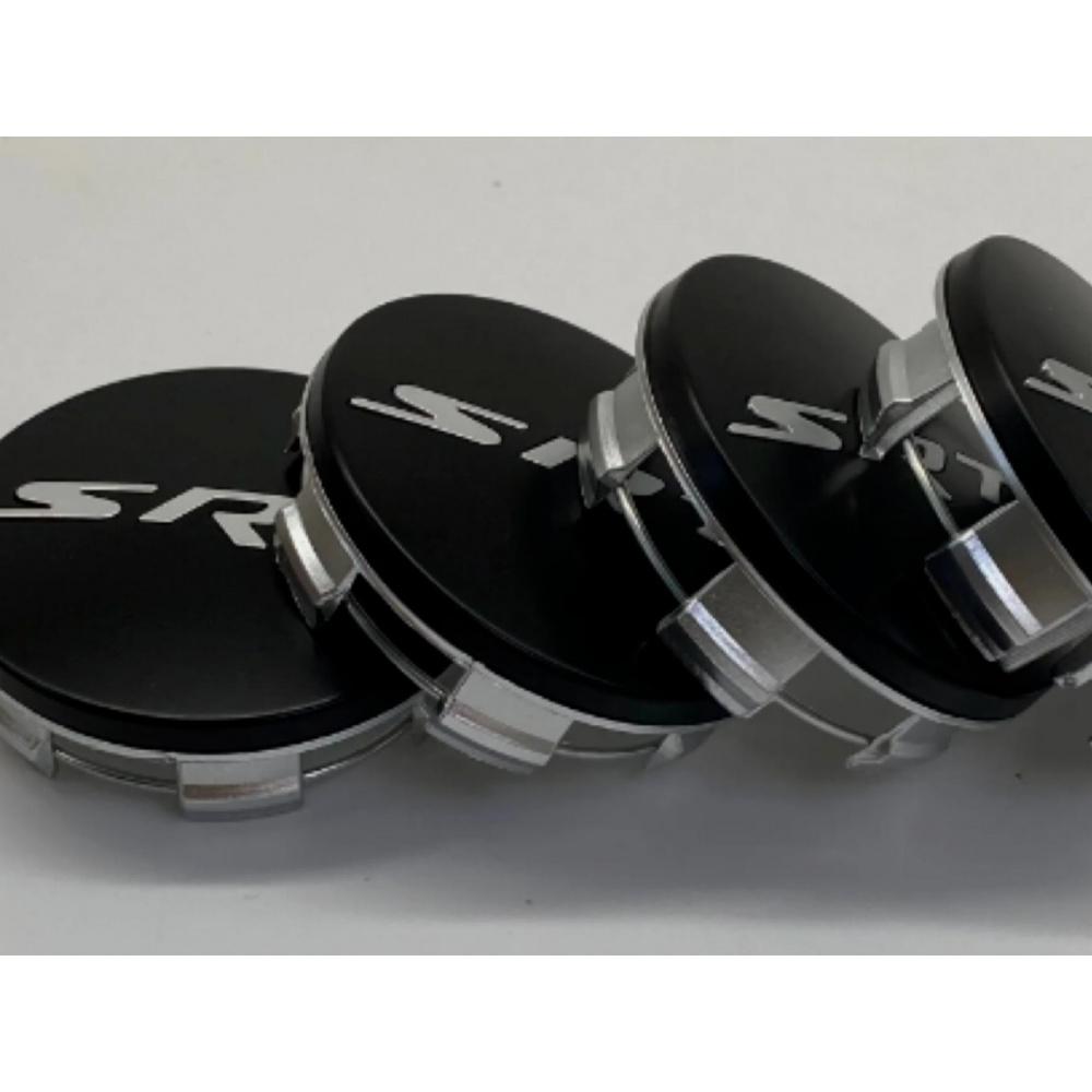 4PC SRT Wheel Center Hub Rim Caps Emblem For 2011-2022 Dodge Charger Challenger Jeep Grand Cherokee