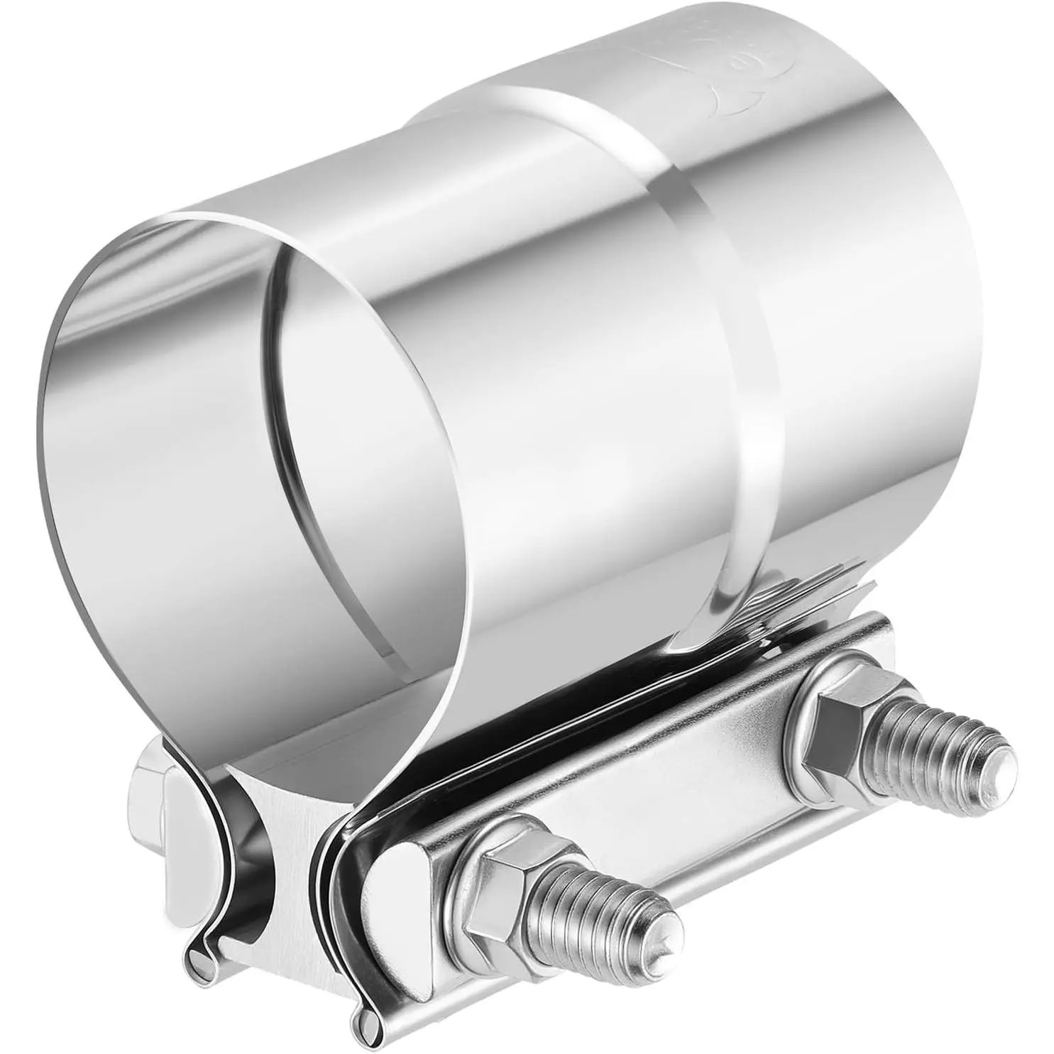 2.5 Inch Stainless Steel Lap Joint Band Exhaust Clamp for Pipes Mufflers Catalytic Converters - 1 Pack Heavy Duty