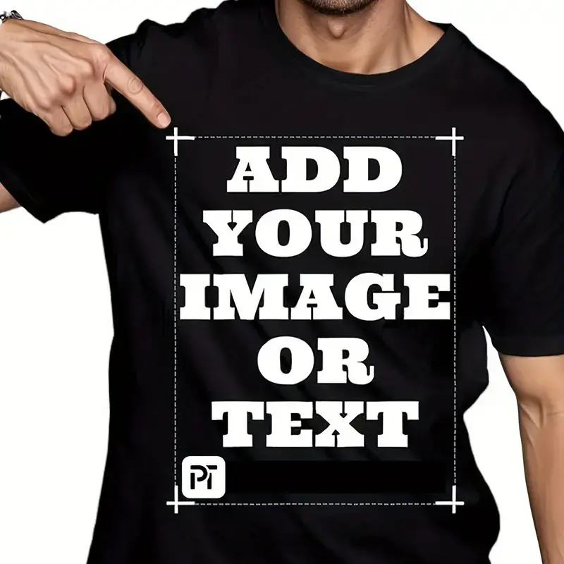 Men's Relaxed Short-Sleeve Round Neck Customizable Graphic T-Shirt - Clothes Products, Graphic Shirts, Custom Name Print with Photo/Text/Logo, Durable Print, All-Seasons Outdoor Tee, Ideal for Outdoor Gatherings