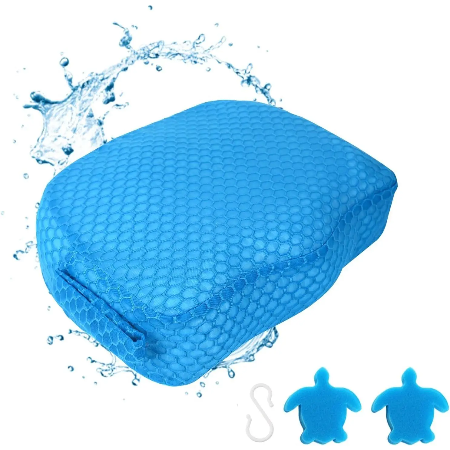 Hot Tub Booster Seat, Weighted SPA Booster Seat Cushion for Adults, 3D Air Mesh Inflatable Hot Tub Seat Accssories with Non-Slip Micro Dot Bottom,Indoor or Outdoor Hot Tub Pillow