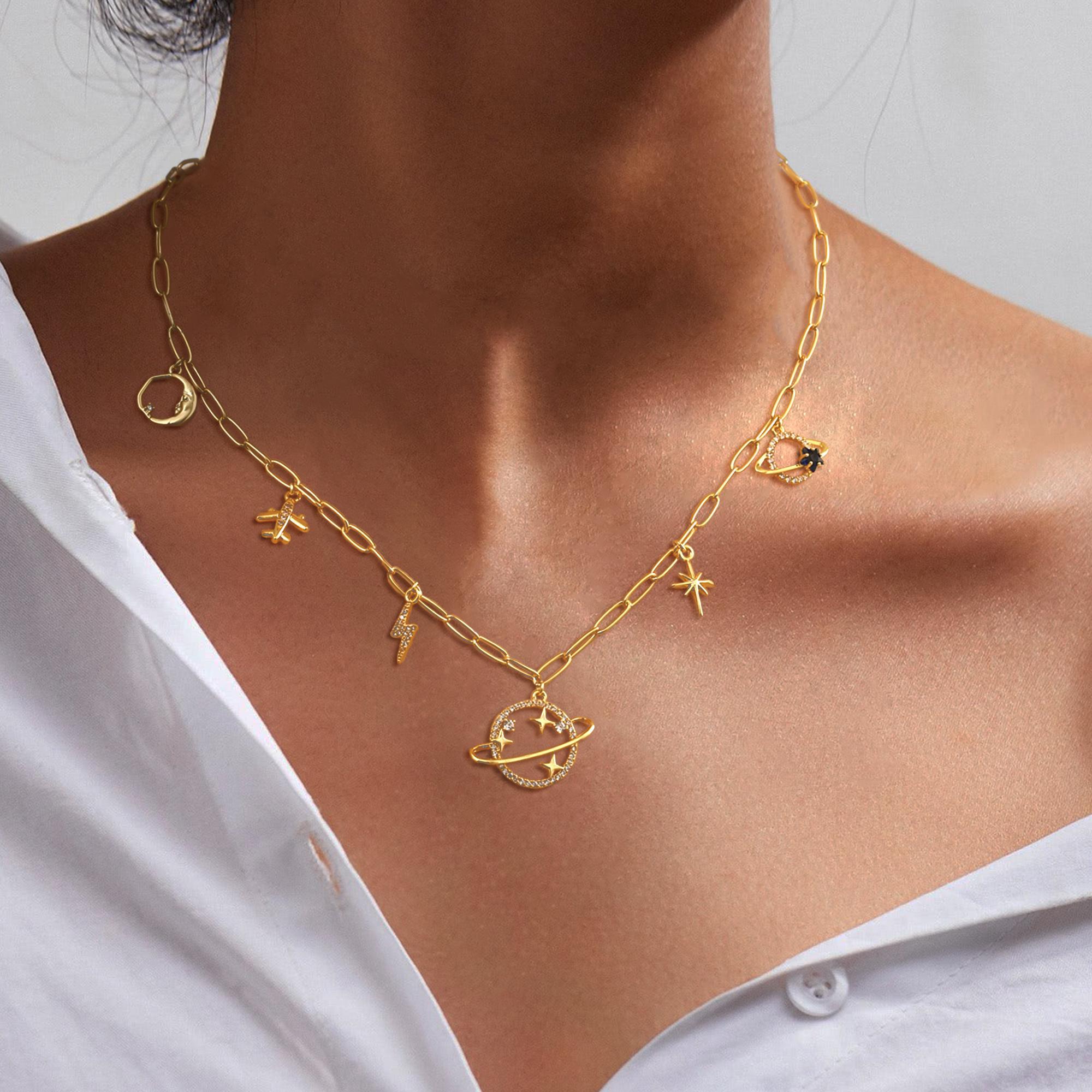 CHESKY Necklace for Women Affordable Necklaces Pendant Charm Cute Chain Choker Trendy Sun Heart Bow Evil Eye Dainty Jewelry CHESKY Necklace for Women Affordable Necklaces Pendant Charm Cute Chain Choker Trendy Sun Heart Bow Evil Eye Dainty Jewelry