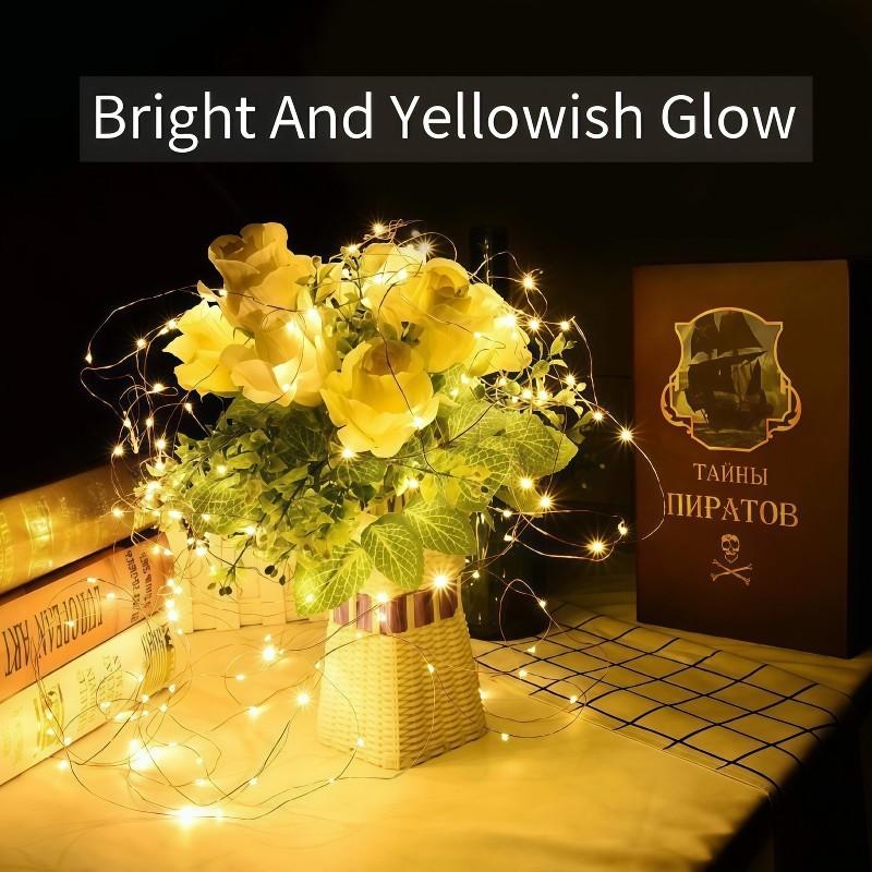 Remote-Control Eight-mode Copper Wire String Lights, Atmosphere Remote-Control Fairy Lights, Indoor Decoration for Bedrooms and Living Rooms, Decoration for Birthday Parties, and String Lights for Christmas and Thanksgiving Scene Setup.