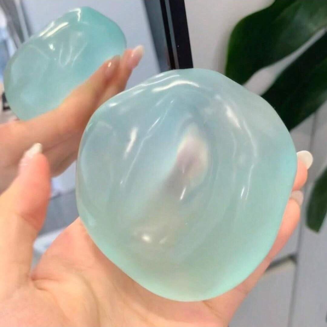 Plastic Coconut Oil Squeeze Ball (blue/), 6cm Round Malt Stress Relief Toy, Stress Relief Fidgeting, Ideal Holiday Gift, Fun Cute Present, Birthday, Easter, Halloween, Christmas