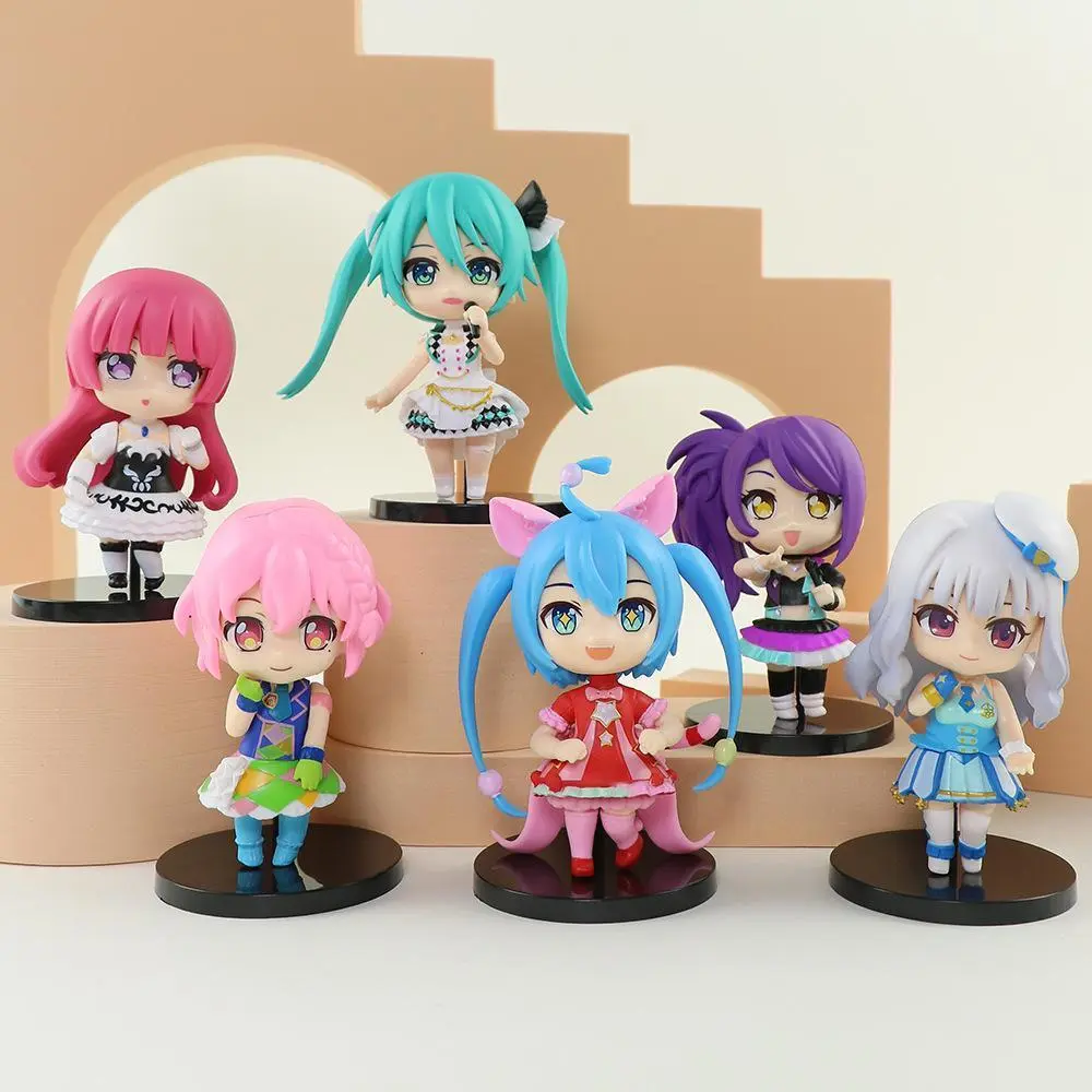 1/6pcs New 9cm Japan Anime Hatsune Miku Luka Action Figures PVC Doll Model Toys Hand-made Beautiful Girl Collection Gifts Popular toys 2026 Hot selling toys