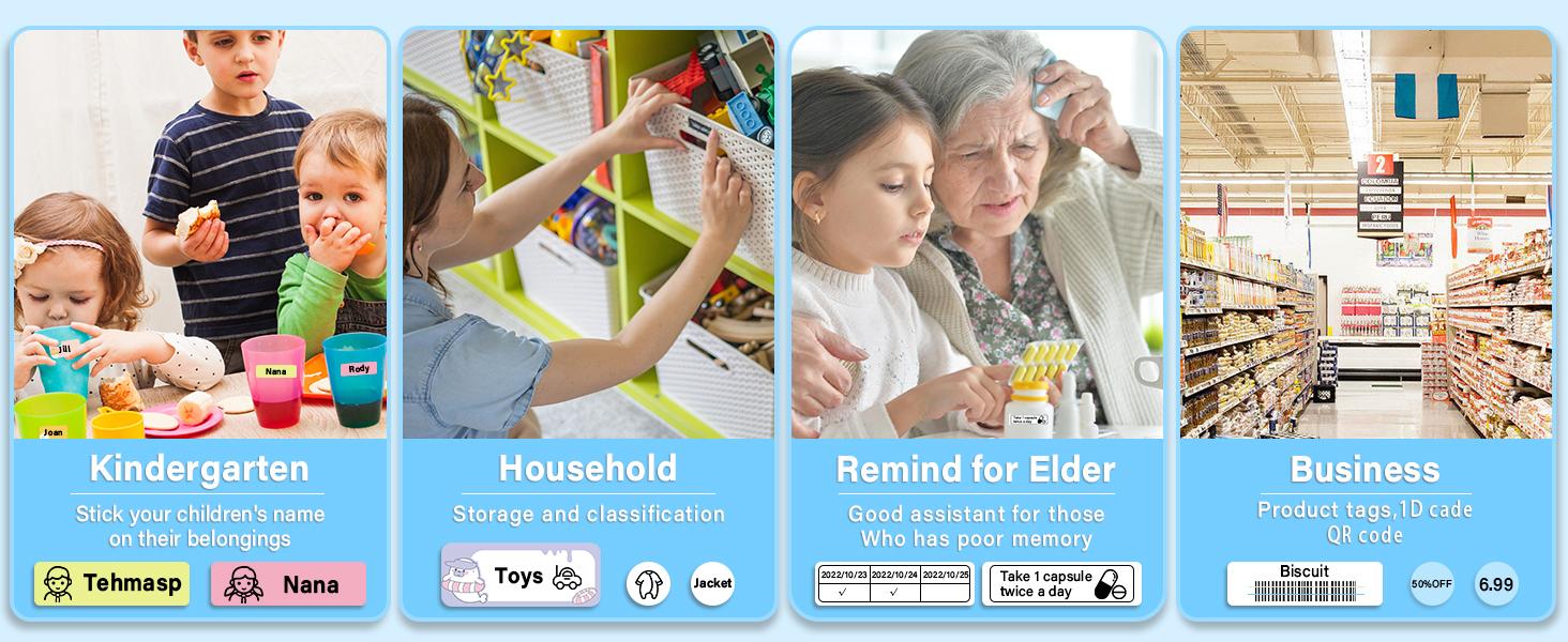 Phomemo D30 Label Maker Machine, Portable Bluetooth Mini Label Printer, Smart Phone Handheld Thermal Sticker Small Labeler Multiple Templates Font Icon Inkless for Home Office