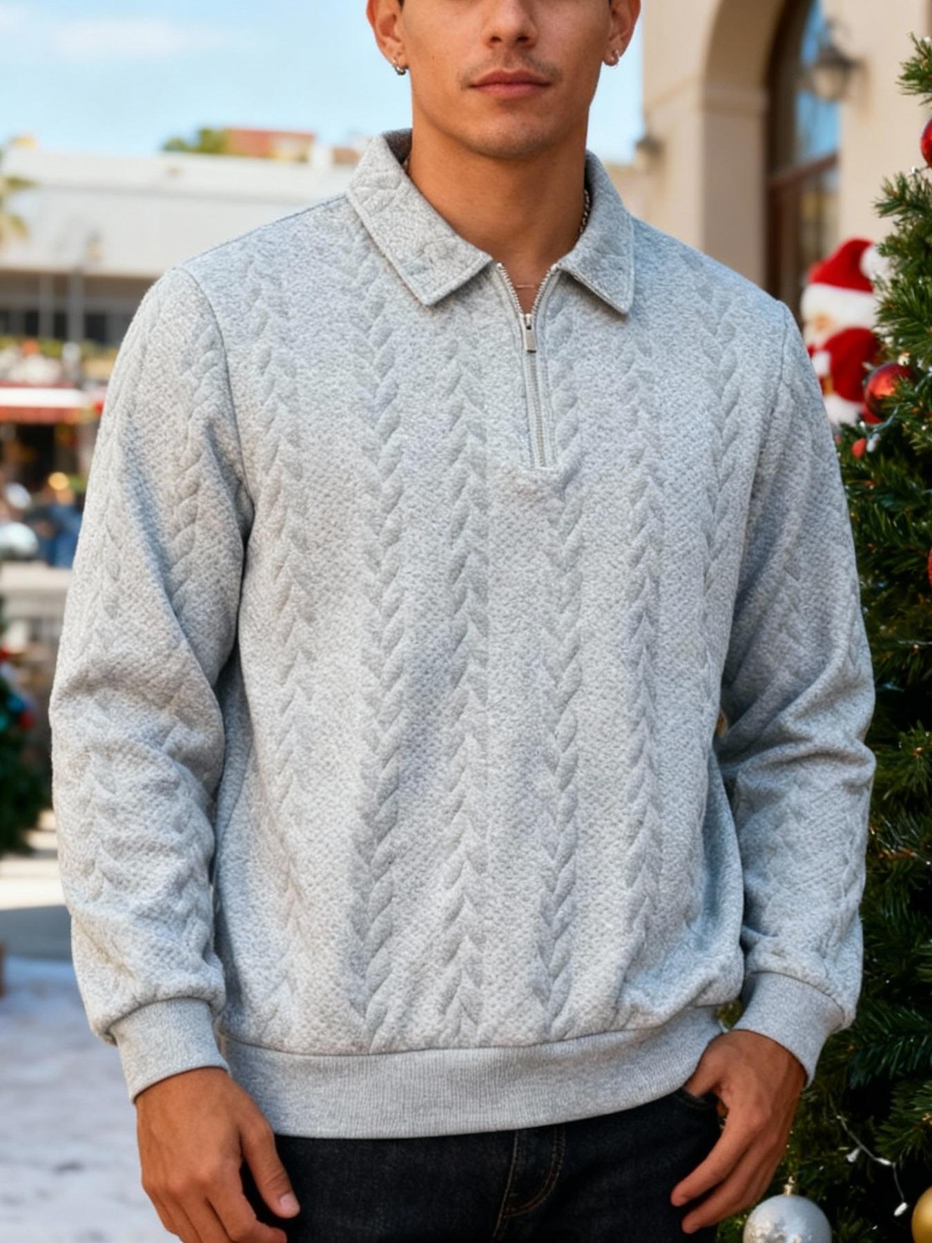 Men's Spring Outfits Knitted Polo Neck Long Sleeve Fitted Knitwear Sweatshirt for Daily Wear, Casual Basic Knitwear, Old Money Zipper Half Button Design, Casual Versatile Sweater Pullover, Essential for Man's Wardrobe Men's Spring Outfits Knitted Polo Neck Long Sleeve Fitted Knitwear Sweatshirt for Daily Wear, Casual Basic Knitwear, Old Money Zipper Half Button Design, Casual Versatile Sweater Pullover, Essential for Man's Wardrobe