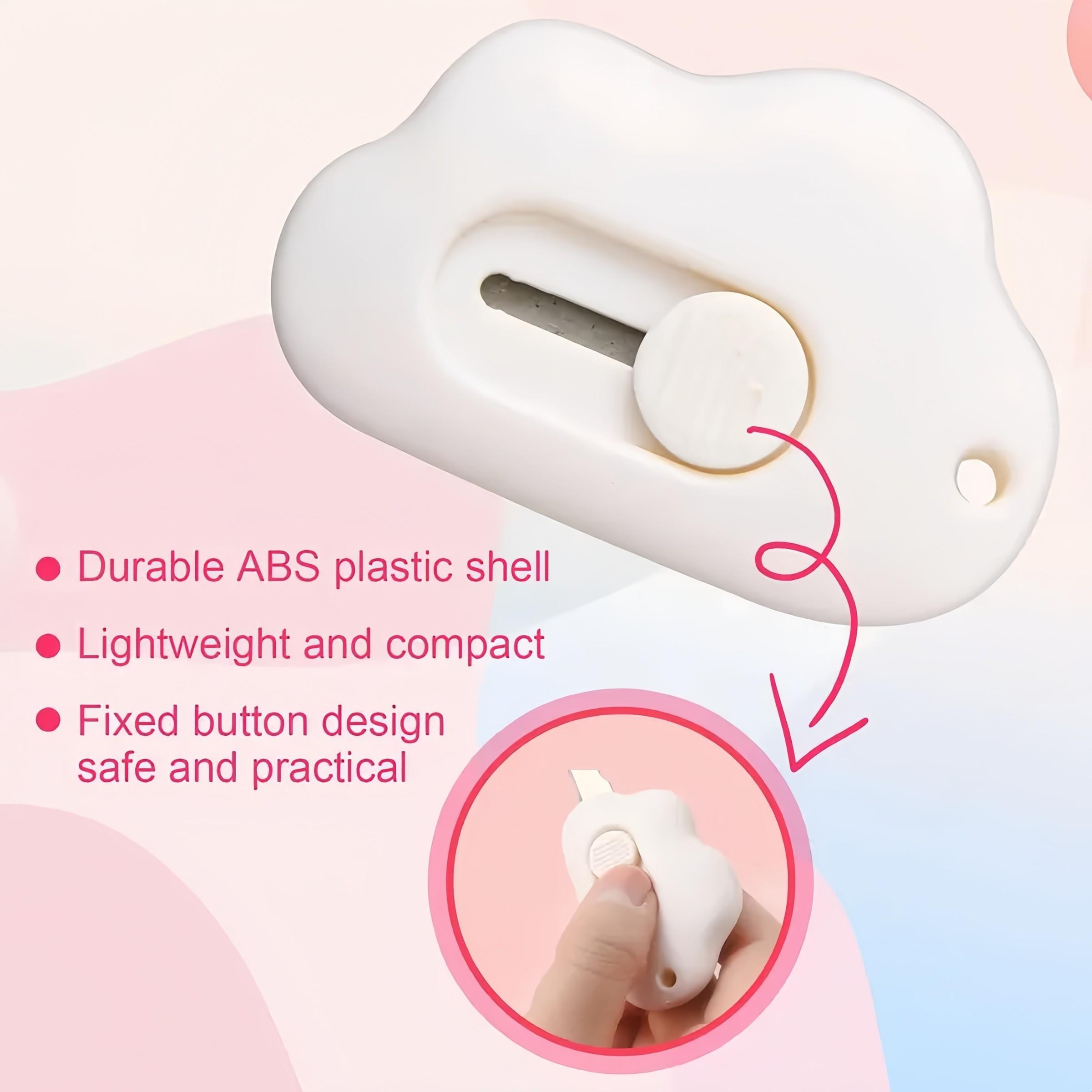 3-Pack Cloud Box Cutters, Retractable Mini Letter Openers for Keychains, Pockets & Packages, Cute Envelope Slitters for Mail & Daily Use